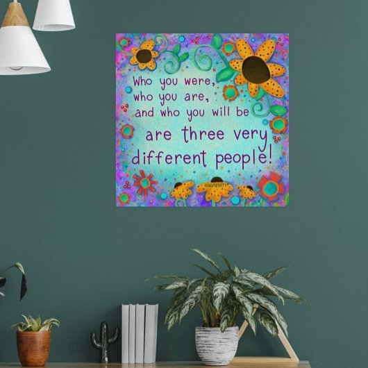  Bloemen Wie je bent Quote Inspirivity Poster