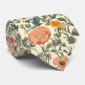 bloemen, wilde bloemen en papavers stropdas (Opgerold)