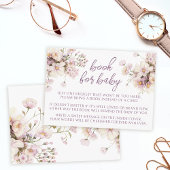 Bloemen wildflower boek voor baby meisje douche informatiekaartje