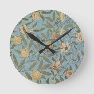  Bloemen William Morris Fruit Blue Floral Ronde Klok
