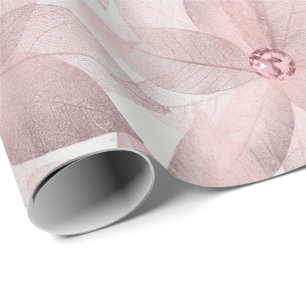 Bloemen Wit Bruids Graduatio Verjaardag 16e Grijs Cadeaupapier