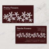 bloemen - Wit op donkerbruin Visitekaartje (Voorkant / Achterkant)