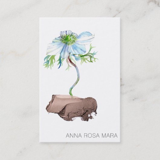 *~* Bloemen Witte Anemoon Roos Goud QR code Visitekaartje (Voorkant)