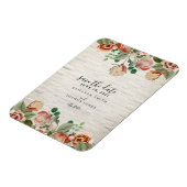 Bloemen witte baksteen bruiloft Save the date Magneet (Linkerzijde)