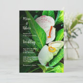 Bloemen Witte Cala Lelies Mexicaanse bruiloft Kaart (Staand voorkant)
