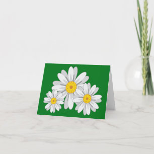 Bloemen Witte Daisy Flowers Groene noot Kaart