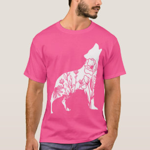 Bloemen Wolf Bloem Print Bos Dierenvriend Meisjes T-shirt