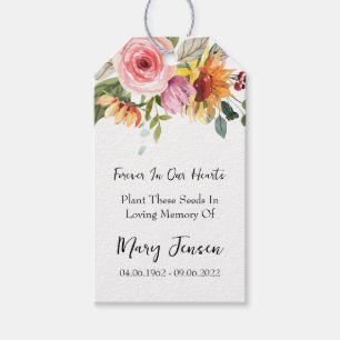 Bloemen Zaad Pakket Herdenking Funeral Cadeaulabel