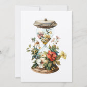 Bloemen Zandloper Bruiloft Kaart (Achterkant)