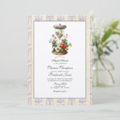 Bloemen Zandloper Bruiloft Kaart (Staand voorkant)