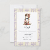 Bloemen Zandloper Bruiloft RSVP Kaartje (Voorkant)