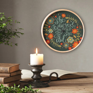 Bloemen Ze Geloofde Quote Inspirerende Klok