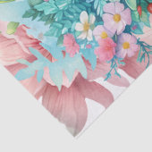 Bloemen Zee Turtle & Pink Flowers Tissuepapier (Detail)