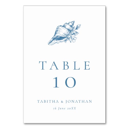 Bloemen Zeeschelp Kustbruiloft Kaart (Achterkant)