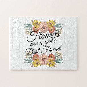 Bloemen zijn een meisje met de beste vrienden van  legpuzzel