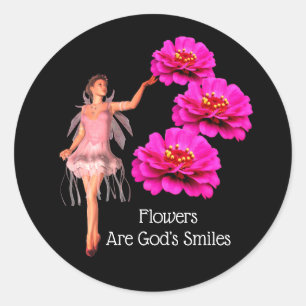 Bloemen zijn Gods glimlach Inspirerend Ronde Sticker