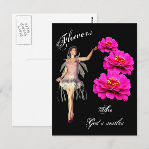 Bloemen zijn Gods glimlachte Inspirerend Briefkaar Briefkaart