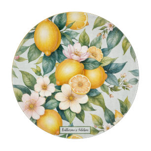 Bloemen Zomer citroen citrus gepersonaliseerde naa Snijplank