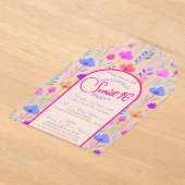 Bloemen zomer zoet zestien uitnodiging transparant acryl uitnodigingen (Laagn)