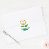 Bloemen Zonnebloem Dank u Sticker / zeehond (Envelop)