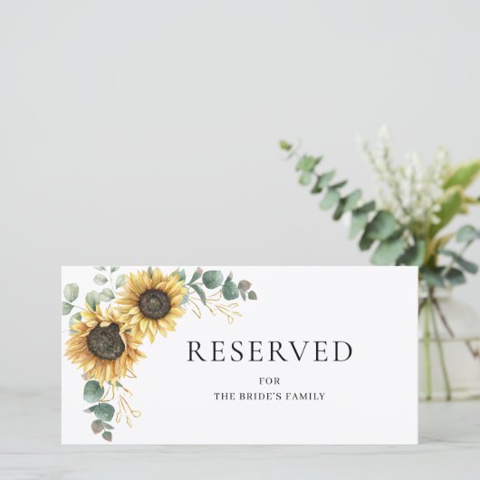 Bloemen Zonnebloem Eucalyptus Bruiloft Gereserveer (Staand voorkant)