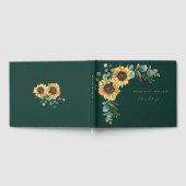 Bloemen Zonnebloem Eucalyptus Huwelijk Gold Folie Gastenboek (Volledig)