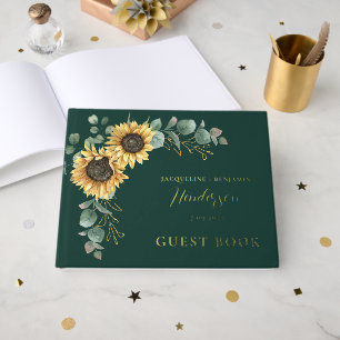 Bloemen Zonnebloem Eucalyptus Huwelijk Gold Folie Gastenboek