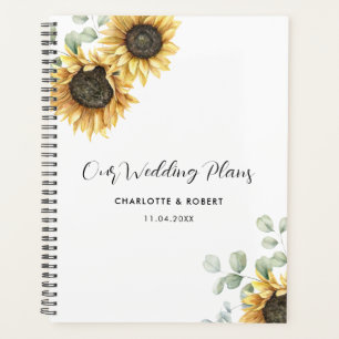 Bloemen Zonnebloem groen Botanische bruiloft Planner