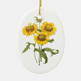 bloemen zonnebloem met bloemen door roodoute keramisch ornament
