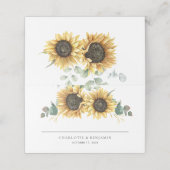 Bloemen Zonnebloem Naam en datum Bruiloft (Buitenkant ongevouwen)