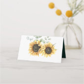 Bloemen Zonnebloem Naam en datum Bruiloft (Achterkant)