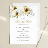 Bloemen Zonnebloemen Hydrangea Bruiloft Opslagdatu Kaart