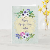  Bloemen Zuster Happy Moederdag Kaart (Gele Bloem)