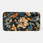 Bloemen zwart elegant Case-Mate iPhone case (Achterkant (horizontaal))