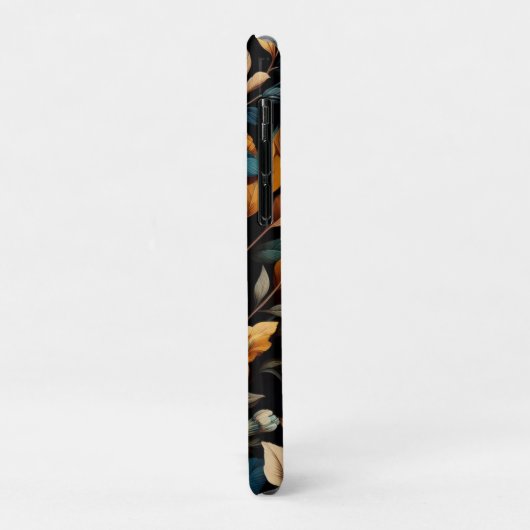 Bloemen zwart elegant Case-Mate iPhone case (Achterkant/links)