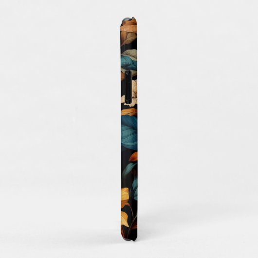Bloemen zwart elegant Case-Mate iPhone case (Achterkant/rechts)