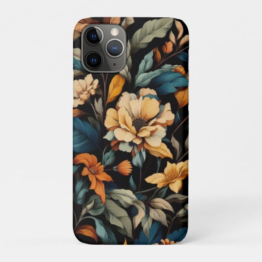 Bloemen zwart elegant Case-Mate iPhone case (Achterkant)