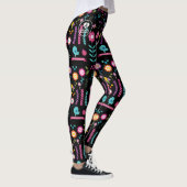 Bloemen - Zwart - Emo - Leggings (Rechts)
