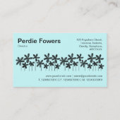 bloemen - zwart en ijsblauw visitekaartje (Achterkant)