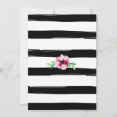 Bloemen Zwart en Wit Bruids Douche Uitnodiging (Achterkant)