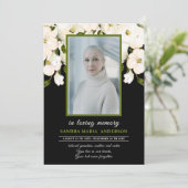 Bloemen Zwart Roos Foto Begrafenis Memorial Progra Bedankkaart (Staand voorkant)