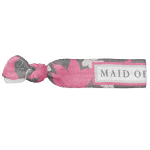Bloemen Zwart/Roze Maid of Honor Hair Tie