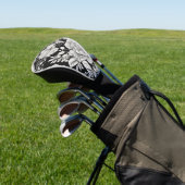  Bloemen Zwart-wit Classic Golfheadcover (Insitu)