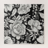  Bloemen Zwart-wit Classic Legpuzzel (Horizontaal)