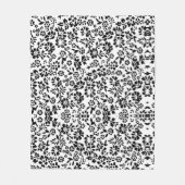 Bloemen zwart & wit deken. fleece deken (Voorkant)
