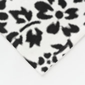 Bloemen zwart & wit deken. fleece deken (Hoek)