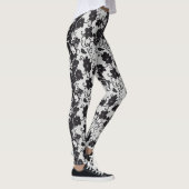 Bloemen zwart-wit leggings (Rechts)