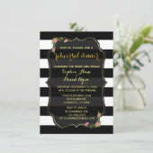 Bloemen Zwart Witte Strepen Oefenavond Eetmaal Uit Kaart (Staand voorkant)