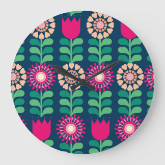 Bloemenachtergrond,  artistieke illustratie. grote klok