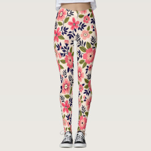 bloemenachtergrond, ditsy roze bloemetjes. leggings
